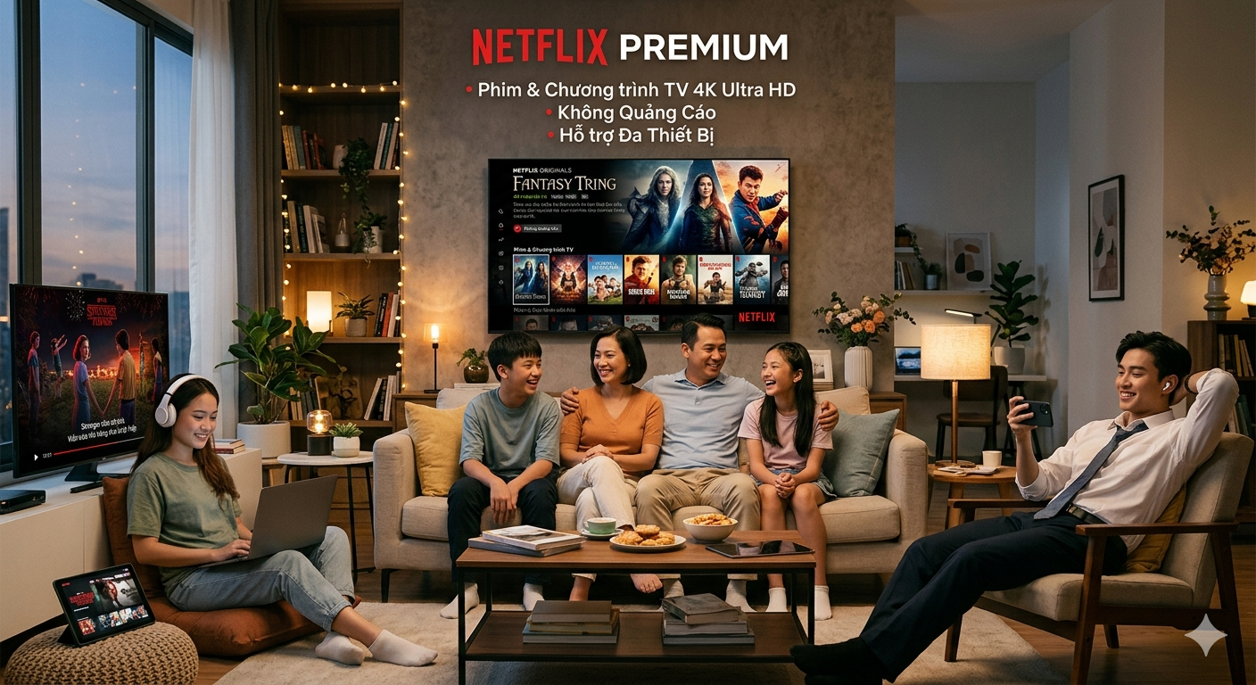 đăng ký Netflix Premium,Netflix Premium chính hãng,tài khoản Netflix Premium,Netflix 4K,Netflix không quảng cáo,xem phim Netflix chất lượng cao,